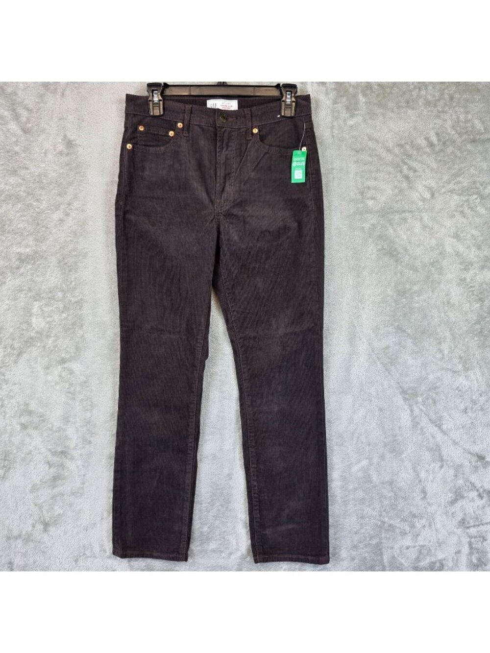 Gap Vintage Slim High Rise Pants Womens 4 Brown Corduroy Tapered Stretch